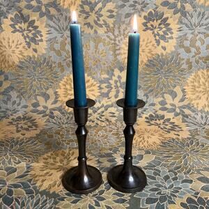 Vintage Solid Brass Candlestick Holders – Pair – 7” – Made in India–World Market